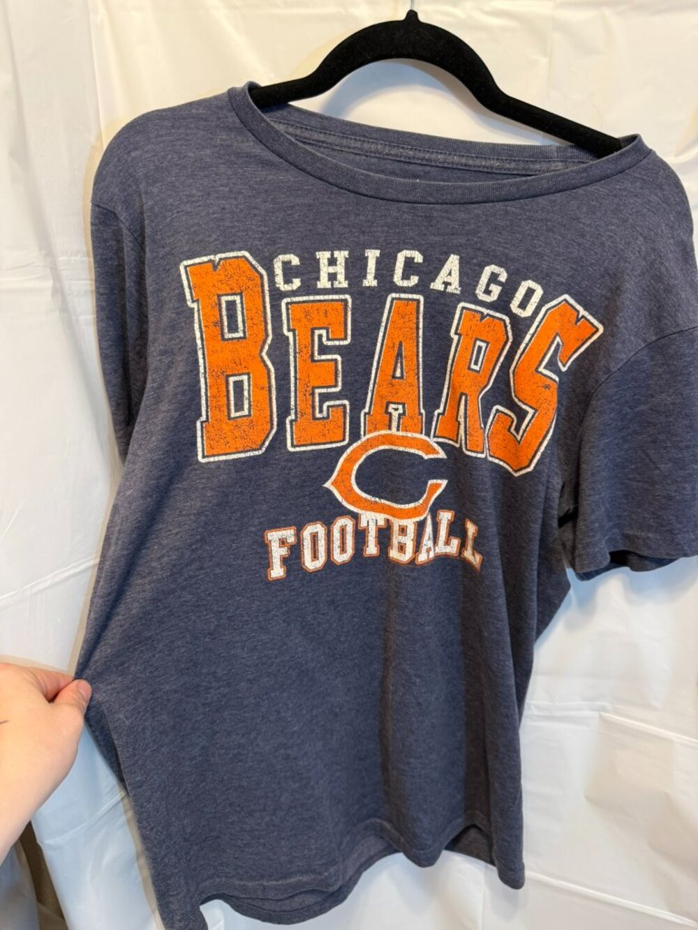 Chicago Bears NFL Team Apparel "Football" Graphic Tee - Navy - Size Medium